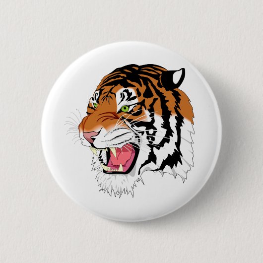 Fierce Tiger Ronde Button 5,7 Cm (Voorkant)