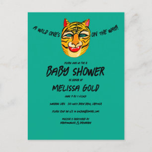 Fierce Tiger Wild One Schattige Edgy BABY SHOWER C Uitnodiging Briefkaart