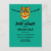 Fierce Tiger Wild One Schattige Edgy BABY SHOWER C Uitnodiging Briefkaart (Voorkant)