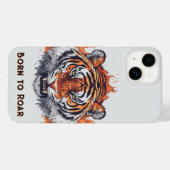Fierce Tiger with Flames - tekst Case-Mate iPhone Case (Achterkant (horizontaal))