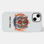 Fierce Tiger with Flames - tekst Case-Mate iPhone Case (Achterkant (horizontaal))
