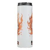 Fierce Tiger with Flames - tekst Thermosbeker (Achterkant)