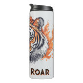 Fierce Tiger with Flames - tekst Thermosbeker (Geroteerd rechts)
