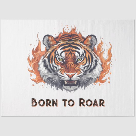 Fierce Tiger with Flames - tekst Tissuepapier (Voorkant)
