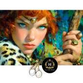 Fierce Tribal Warrior Decoupage Tissuepapier