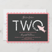 Fierce Twee Roze Haai Bold Dier 2e Verjaardag Kaart (Voorkant)