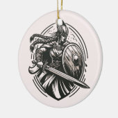 Fierce Valkyrie Warrior – Noordse mythologie Line  Keramisch Ornament (Links)