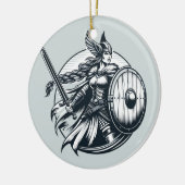 Fierce Valkyrie Warrior – Noordse mythologie Line Keramisch Ornament (Links)