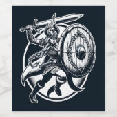 Fierce Valkyrie Warrior – Noordse mythologie Line Wijn Etiket (Enkel label)