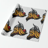 Fierce Viking Warrior Head Noorse helm en baard Cadeaupapier (Uitgerold)