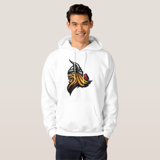 Fierce Viking Warrior Head Noorse helm en baard Hoodie (Voorkant volledig)