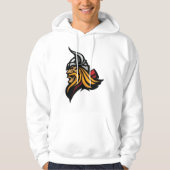 Fierce Viking Warrior Head Noorse helm en baard Hoodie (Voorkant)