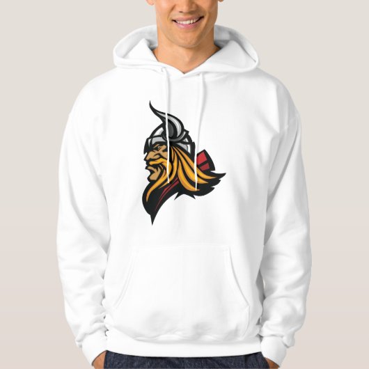 Fierce Viking Warrior Head Noorse helm en baard Hoodie (Voorkant)