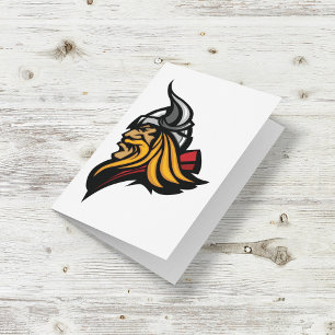 Fierce Viking Warrior Head Noorse helm en baard Kaart