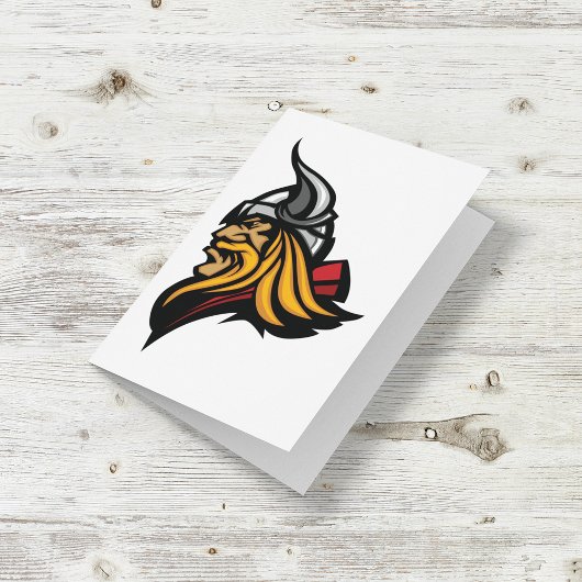 Fierce Viking Warrior Head Noorse helm en baard Kaart