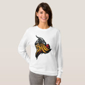 Fierce Viking Warrior Head Noorse helm en baard T-shirt (Voorkant volledig)