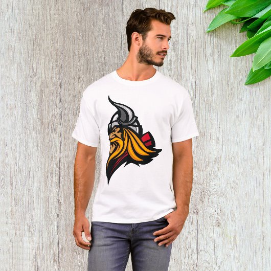 Fierce Viking Warrior Head Noorse helm en baard T-shirt