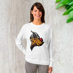 Fierce Viking Warrior Head Noorse helm en baard T-shirt