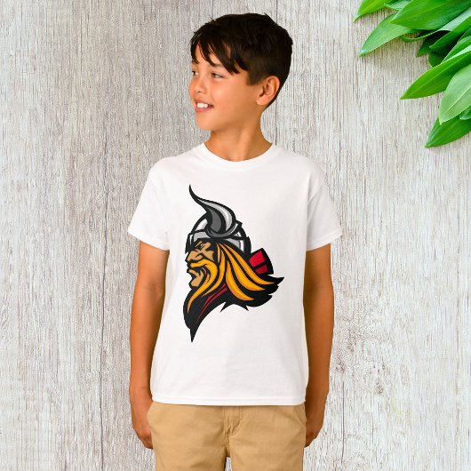 Fierce Viking Warrior Head Noorse helm en baard T-shirt