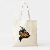 Fierce Viking Warrior Head Noorse helm en baard Tote Bag (Achterkant)