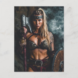 Fierce Viking Warrior Woman Briefkaart