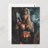Fierce Viking Warrior Woman Briefkaart (Voorkant / Achterkant)