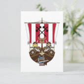 Fierce Vikings op RSVP-kaart voor langschip RSVP Kaartje (Staand voorkant)