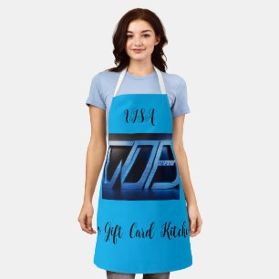 Fierce Visa Logo Art op zwarte en blauwe achtergro Schort