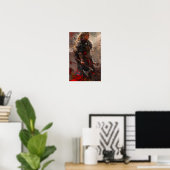 Fierce Vrouw Viking Warrior Holding Viking Axe Pos Poster (Thuiskantoor)