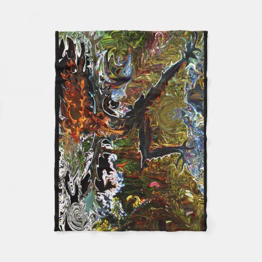 Fierce Warrior 2 Yoga Fleece Blanket by Deprise (Voorkant)