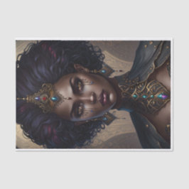 Fierce Warrior Queen Afro-Amerikaanse Decoupage Tissuepapier