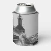 Fierce Waves in St Joseph Grayscale Blikjeskoeler (Blikje Achterkant)