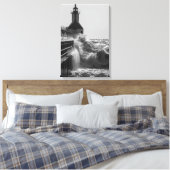Fierce Waves in St Joseph Grayscale Canvas Afdruk (Insitu (Slaapkamer))