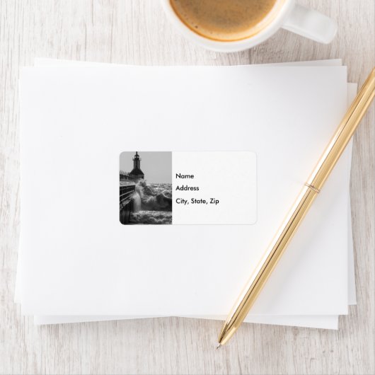 Fierce Waves in St Joseph Grayscale Etiket (Insitu)