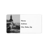 Fierce Waves in St Joseph Grayscale Etiket (Voorkant)