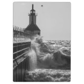 Fierce Waves in St Joseph Grayscale Klembord (Achterkant)