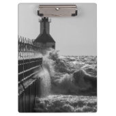 Fierce Waves in St Joseph Grayscale Klembord (Voorkant)