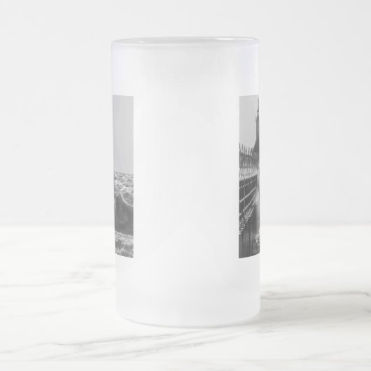 Fierce Waves in St Joseph Grayscale Matglas Bierpul (Center)