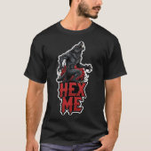 Fierce werewolf roaring under a red moon with HEX T-shirt (Voorkant)