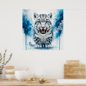 Fierce White Leopard Poster (Keuken)