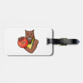 Fierce Wildcat Basketball Mascot Bagagelabel (Achterkant horizontaal)