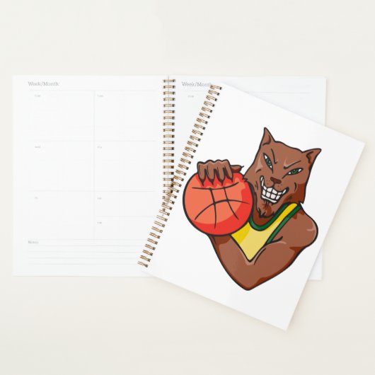 Fierce Wildcat Basketball Mascot Planner (Display)