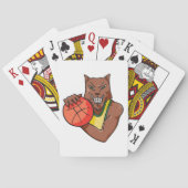 Fierce Wildcat Basketball Mascot Pokerkaarten (Achterkant)