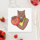 Fierce Wildcat Basketball Mascot Servet (Insitu)