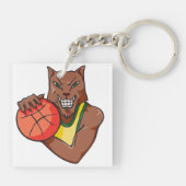Fierce Wildcat Basketball Mascot Sleutelhanger (Achterkant)