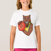 Fierce Wildcat Basketball Mascot T-shirt (Voorkant)