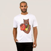 Fierce Wildcat Basketball Mascot T-shirt (Voorkant volledig)