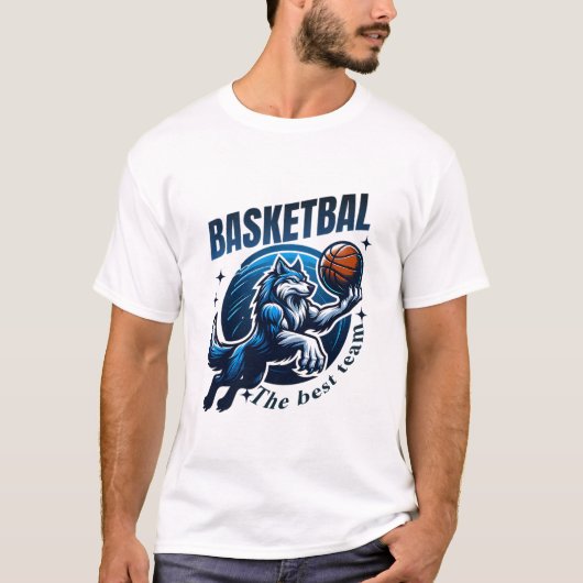 Fierce Wolf Basketbal T-shirt Design (Voorkant)