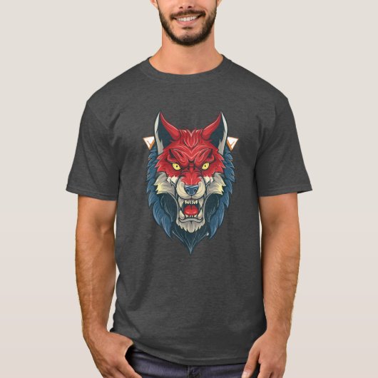 Fierce Wolf Face T-shirt (Voorkant)