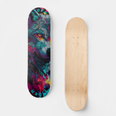 Fierce Wolf Graffiti Street – Limited Edition Persoonlijk Skateboard (Voorkant)